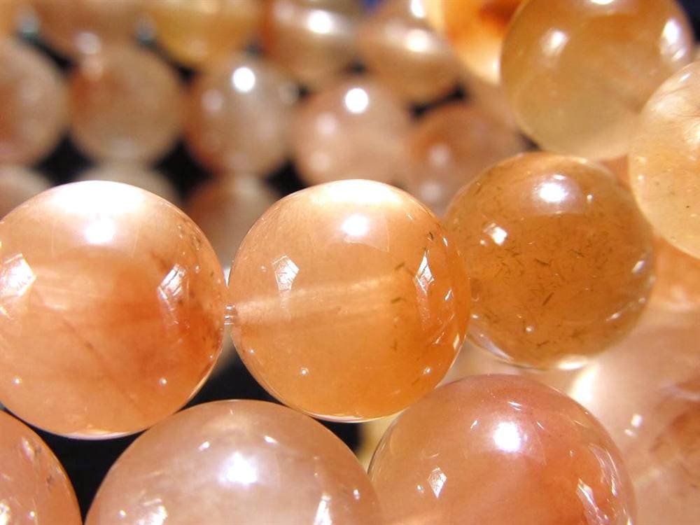 オレンジラビットファー クォーツ ラビットファー ラビットヘア ブレスレット