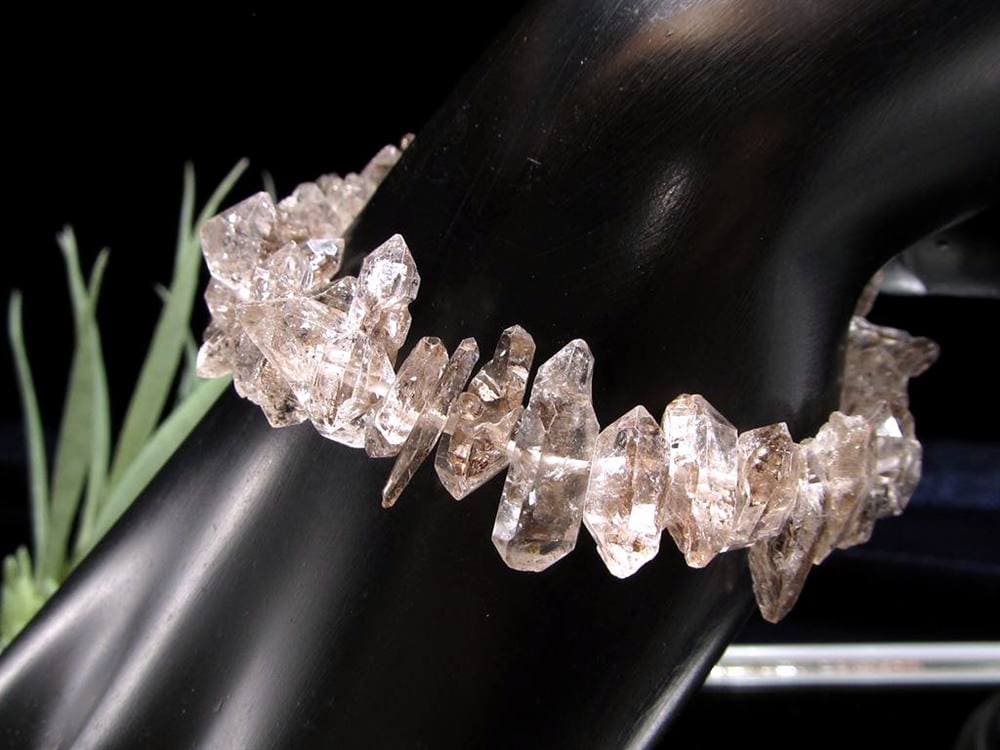エレスチャルクォーツ 骸骨水晶 ブレスレット グラファイト パワーストーン
