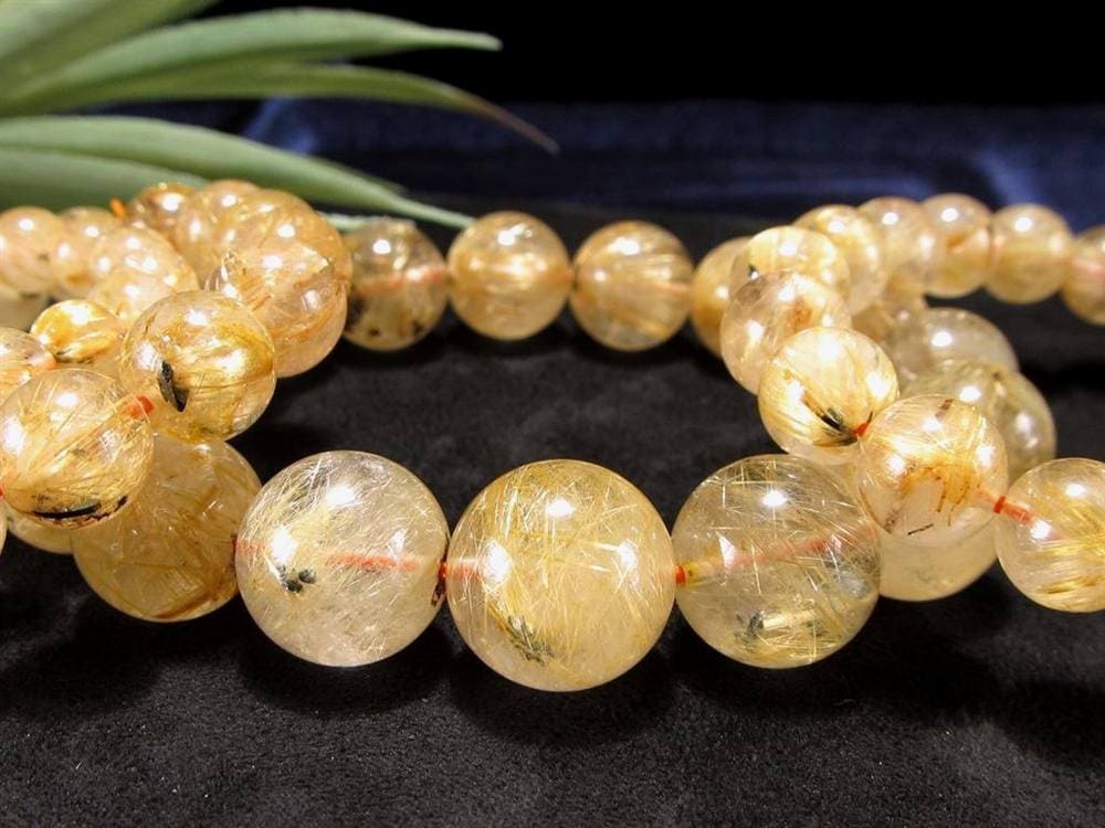 ゴールド ルチルクォーツ ルチレイテッドクォーツ ブレスレット 金運・勝負運の象徴