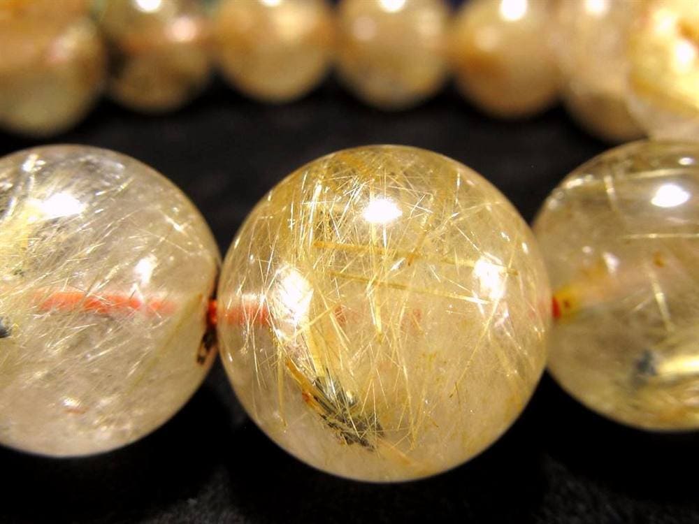 ゴールド ルチルクォーツ ルチレイテッドクォーツ ブレスレット 金運・勝負運の象徴