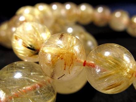 ゴールド ルチルクォーツ ルチレイテッドクォーツ ブレスレット 金運・勝負運の象徴