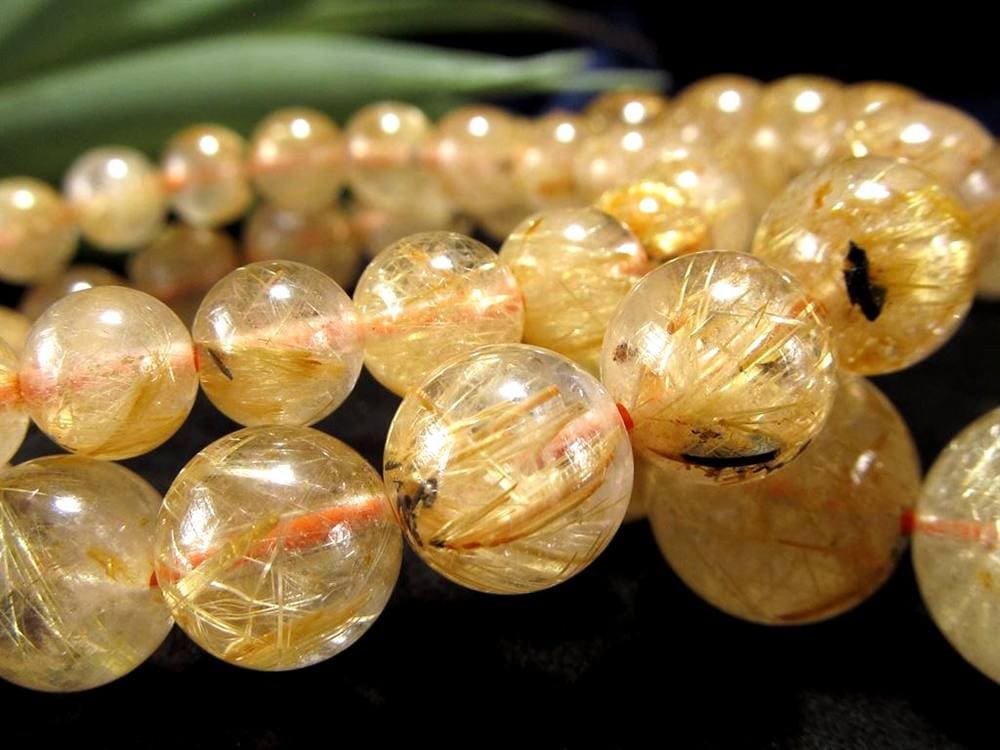 ゴールド ルチルクォーツ ルチレイテッドクォーツ ブレスレット 金運・勝負運の象徴