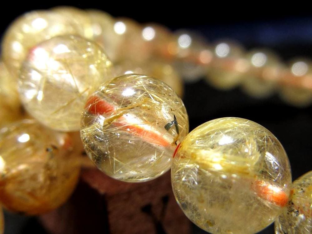 ゴールド ルチルクォーツ ルチレイテッドクォーツ ブレスレット 金運・勝負運の象徴