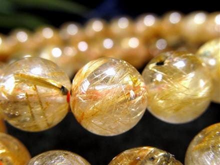 ゴールド ルチルクォーツ ルチレイテッドクォーツ ブレスレット 金運・勝負運の象徴