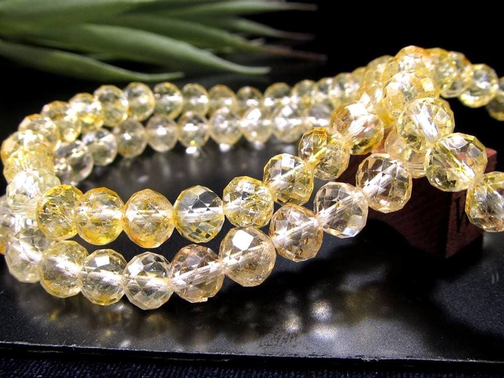 イエロートパーズ 黄玉.カット ブレスレット 誕生石 トパーズ