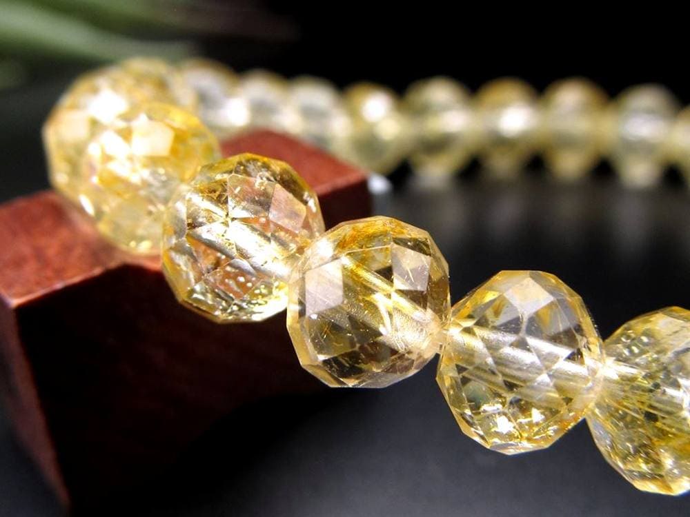 イエロートパーズ 黄玉.カット ブレスレット 誕生石 トパーズ