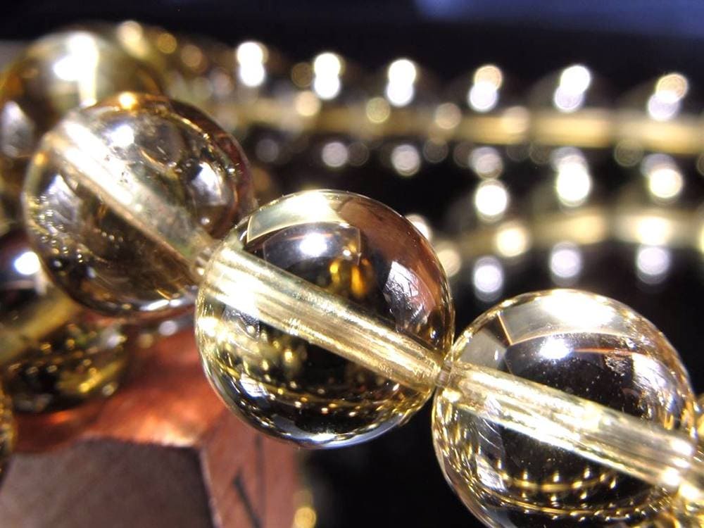 スモーキーシトリン 煙黄水晶 ブレスレット シトリン ファントム
