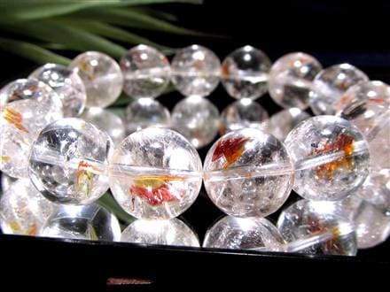 ライモナイトインクォーツ ブレスレット 褐鉄鉱 水晶 貫入