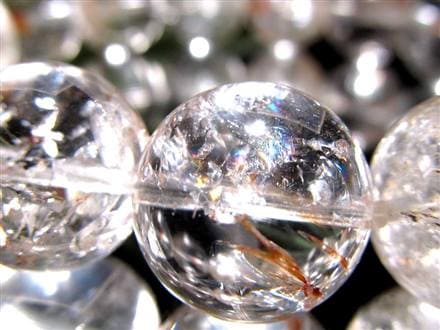 ライモナイトインクォーツ ブレスレット 褐鉄鉱 水晶 貫入
