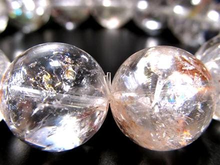ライモナイトインクォーツ ブレスレット 褐鉄鉱 水晶 貫入