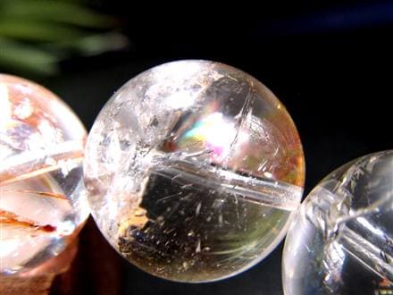 ライモナイトインクォーツ ブレスレット 褐鉄鉱 水晶 貫入