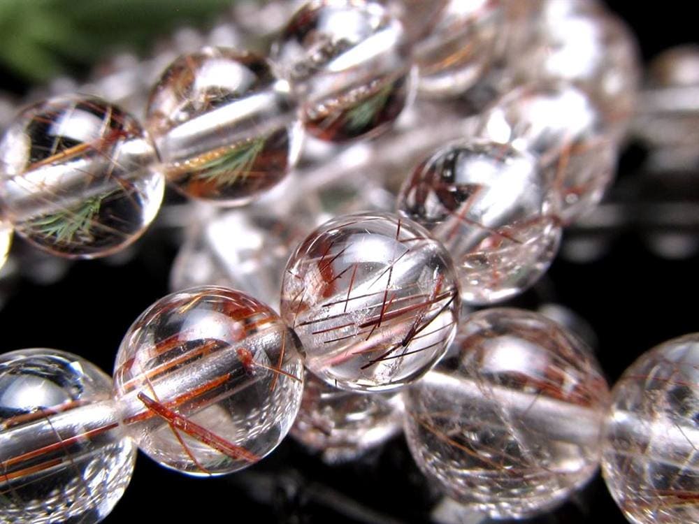 レッド シルバー ルチルクォーツ ブレスレット ルチルレイテッドクォーツ