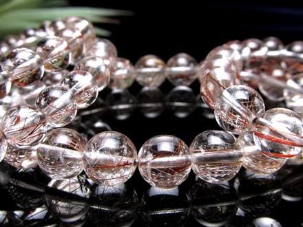 レッド シルバー ルチルクォーツ ブレスレット ルチルレイテッドクォーツ