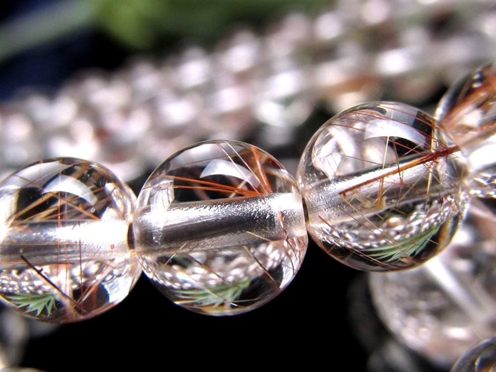 レッド シルバー ルチルクォーツ ブレスレット ルチルレイテッドクォーツ