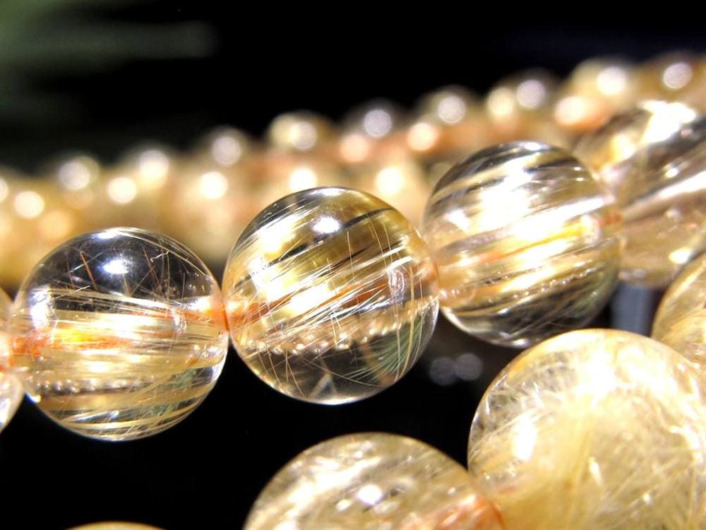 ゴールド ルチル クォーツ ブレスレット 金運