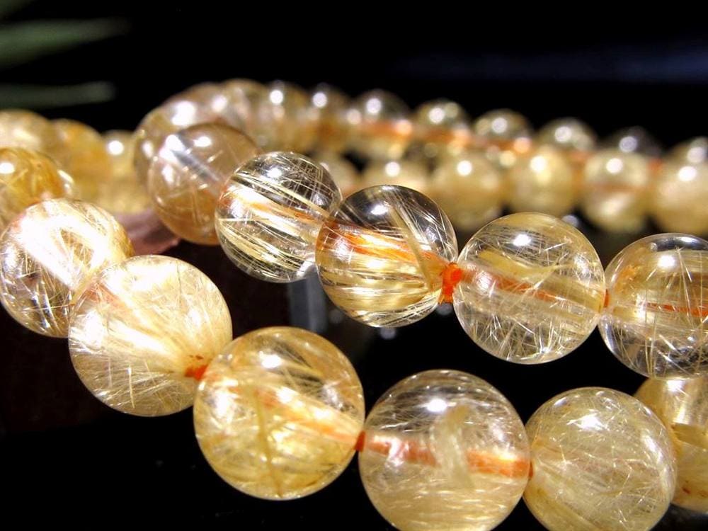 ゴールド ルチル クォーツ ブレスレット 金運