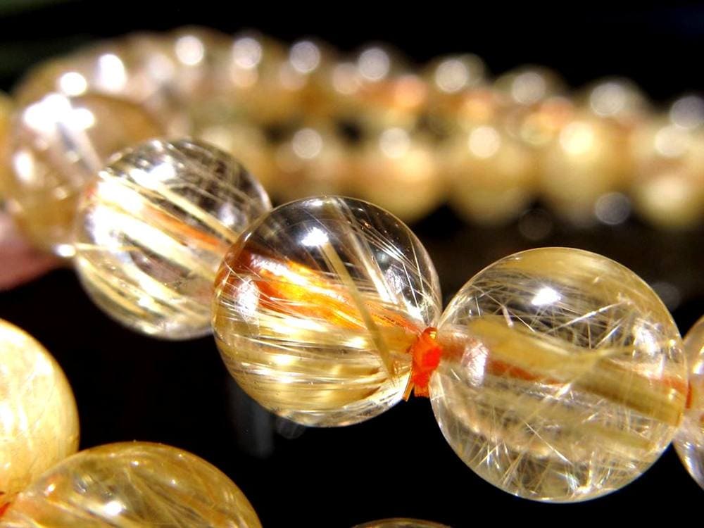 ゴールド ルチル クォーツ ブレスレット 金運