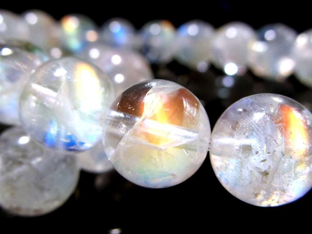 レインボームーンストーン ムーンストーン ブレスレット ホワイトラブラドライト Moonstone