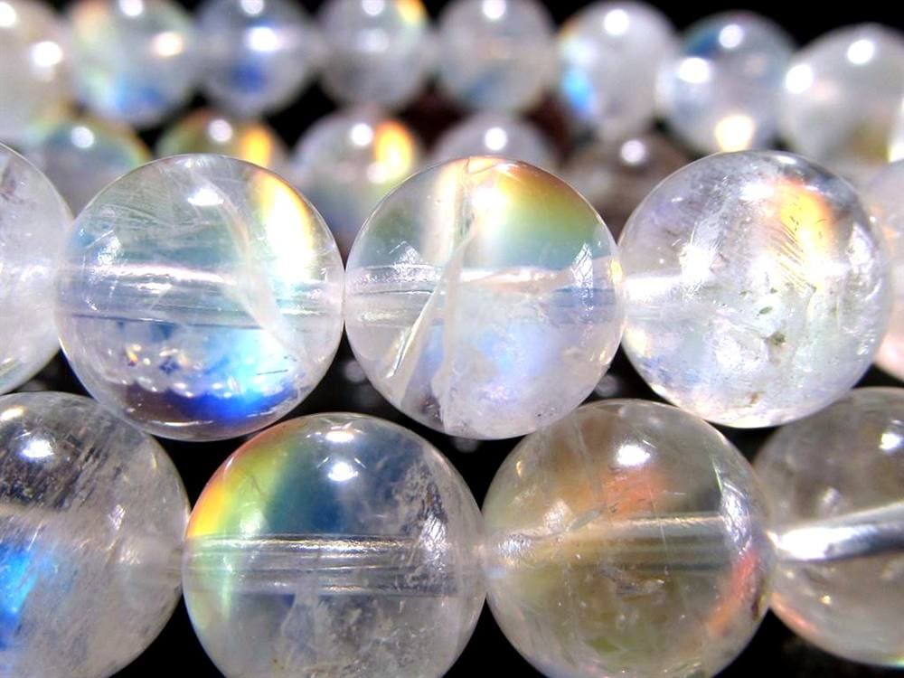 レインボームーンストーン ムーンストーン ブレスレット ホワイトラブラドライト Moonstone