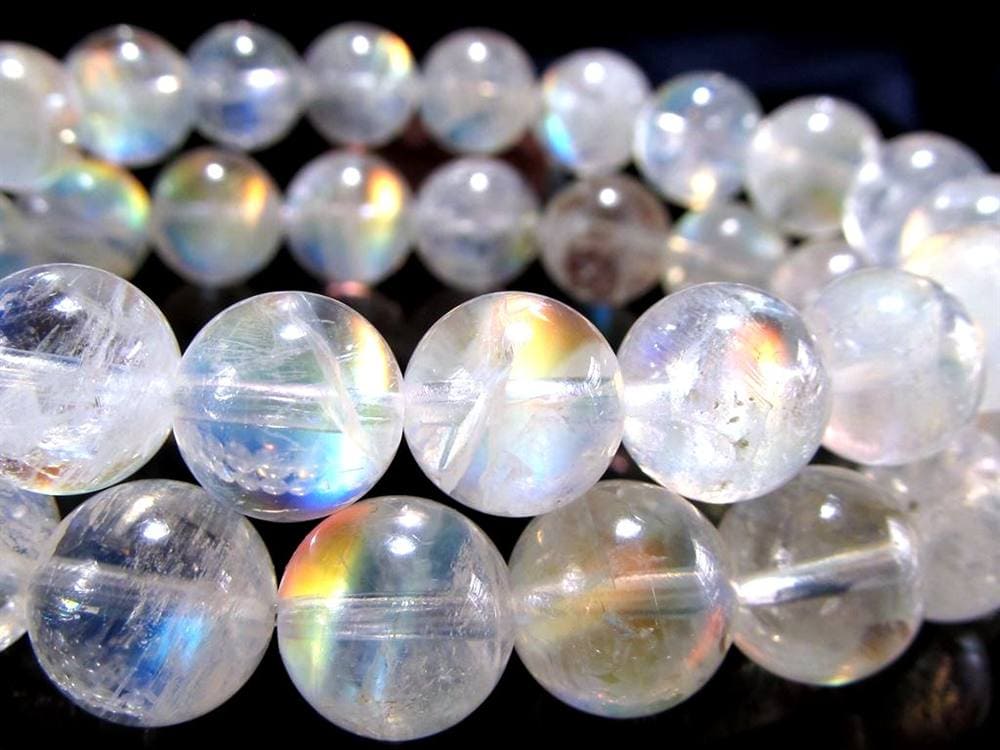 レインボームーンストーン ムーンストーン ブレスレット ホワイトラブラドライト Moonstone