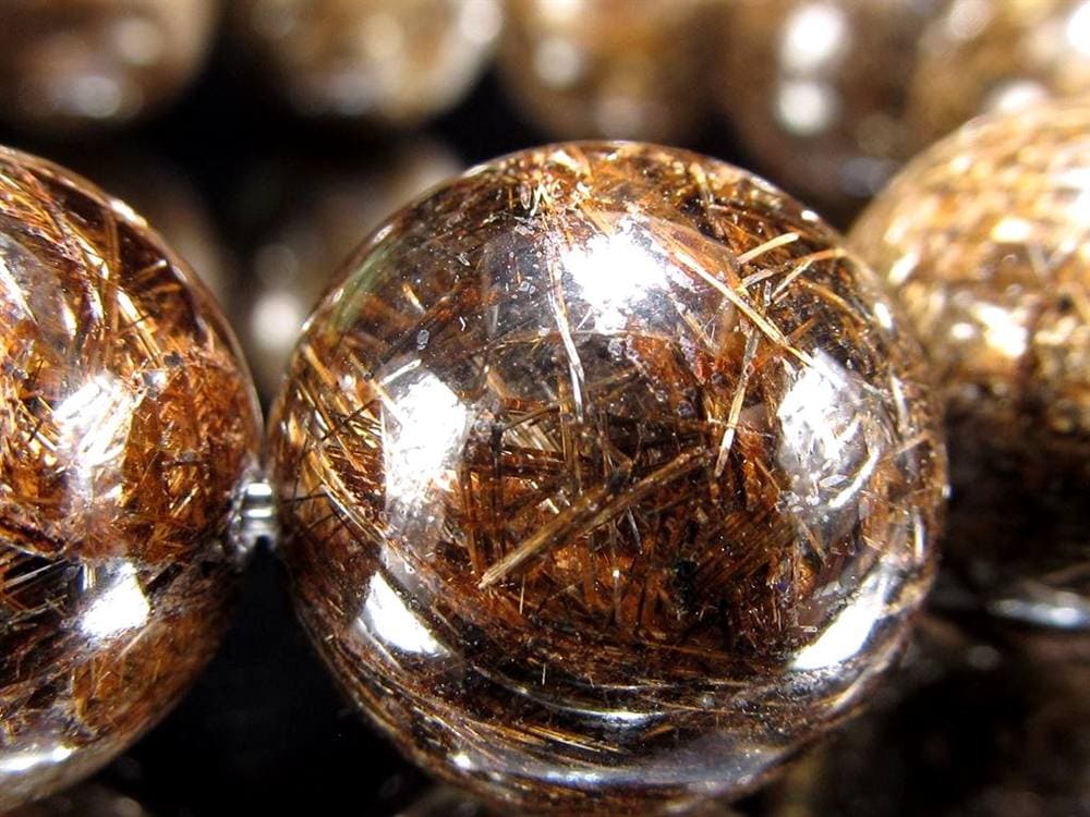 ジオメトリールチルクォーツ ブレスレット ブロンズルチルクォーツ ブラジル産 金紅石