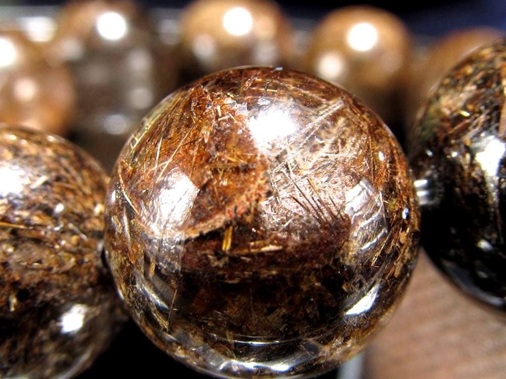 ジオメトリールチルクォーツ ブレスレット ブロンズルチルクォーツ ブラジル産 金紅石