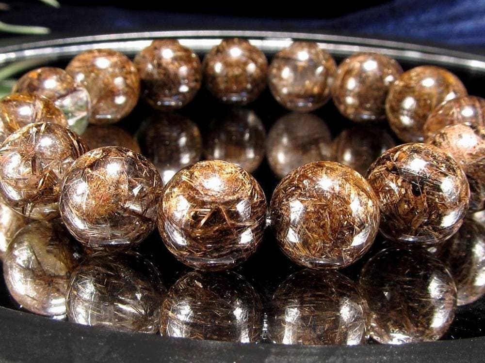ジオメトリールチルクォーツ ブレスレット ブロンズルチルクォーツ ブラジル産 金紅石