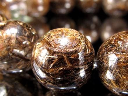 ジオメトリールチルクォーツ ブレスレット ブロンズルチルクォーツ ブラジル産 金紅石