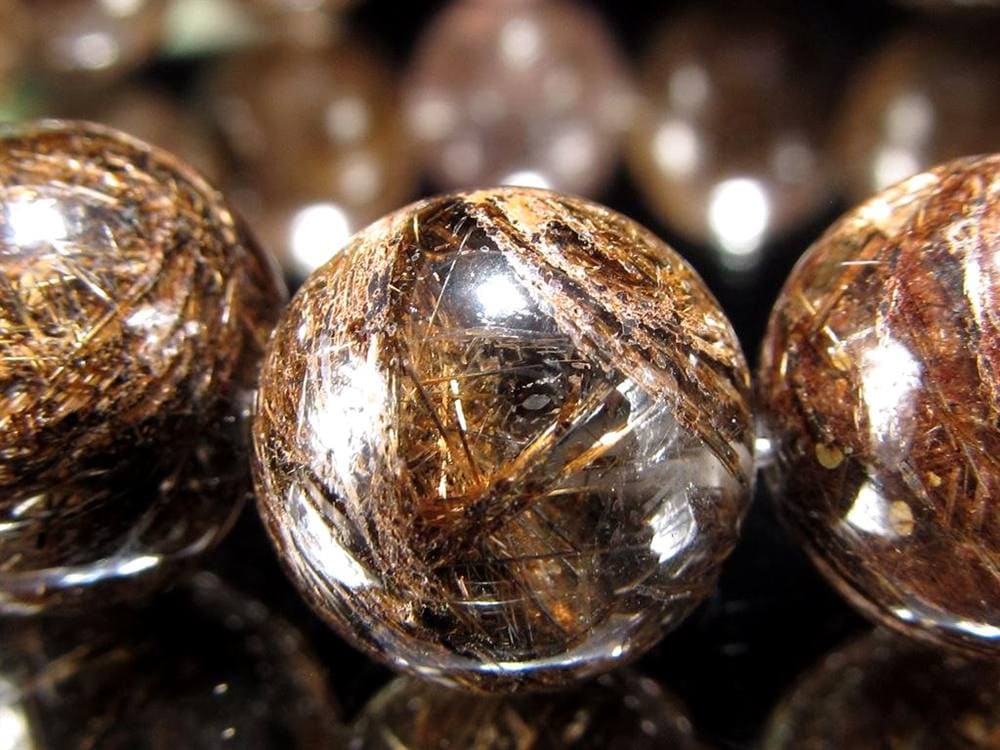 ジオメトリールチルクォーツ ブレスレット ブロンズルチルクォーツ ブラジル産 金紅石