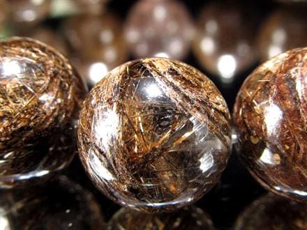 ジオメトリールチルクォーツ ブレスレット ブロンズルチルクォーツ ブラジル産 金紅石