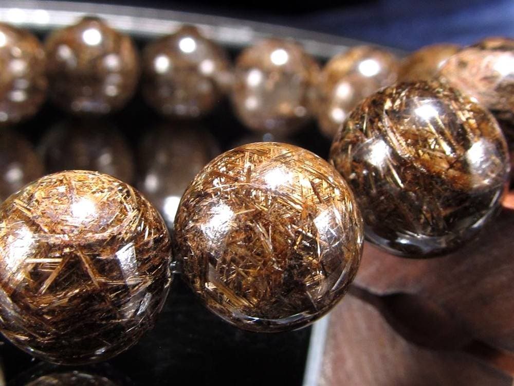 ジオメトリールチルクォーツ ブレスレット ブロンズルチルクォーツ ブラジル産 金紅石