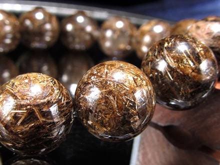 ジオメトリールチルクォーツ ブレスレット ブロンズルチルクォーツ ブラジル産 金紅石
