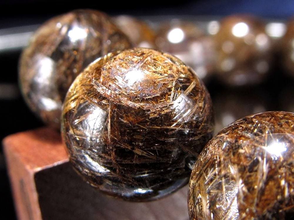 ジオメトリールチルクォーツ ブレスレット ブロンズルチルクォーツ ブラジル産 金紅石