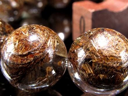 ジオメトリールチルクォーツ ブレスレット ブロンズルチルクォーツ ブラジル産 金紅石