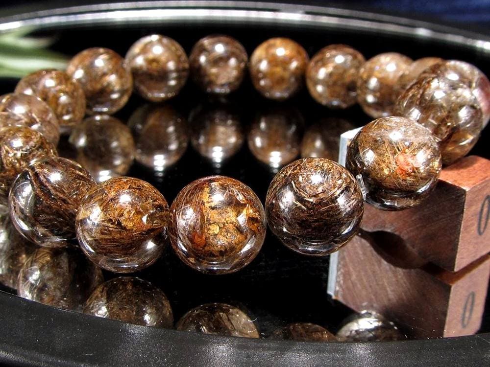 ジオメトリールチルクォーツ ブレスレット ブロンズルチルクォーツ ブラジル産 金紅石