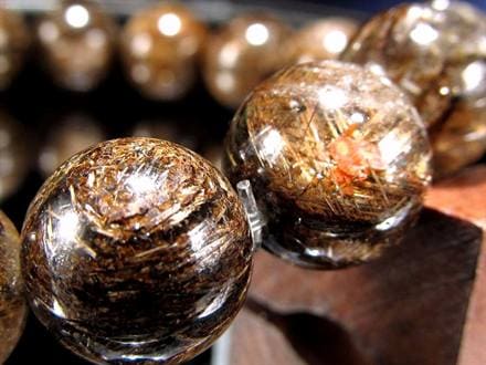 ジオメトリールチルクォーツ ブレスレット ブロンズルチルクォーツ ブラジル産 金紅石