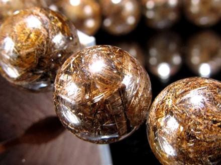 ジオメトリールチルクォーツ ブレスレット ブロンズルチルクォーツ ブラジル産 金紅石
