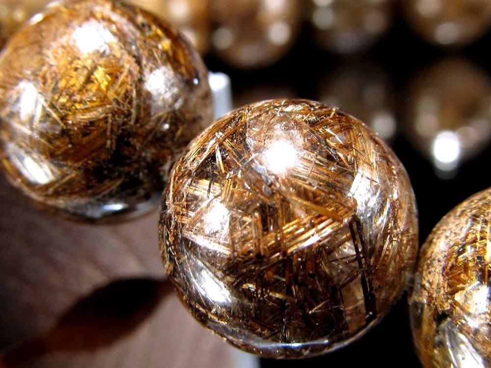 ジオメトリールチルクォーツ ブレスレット ブロンズルチルクォーツ ブラジル産 金紅石