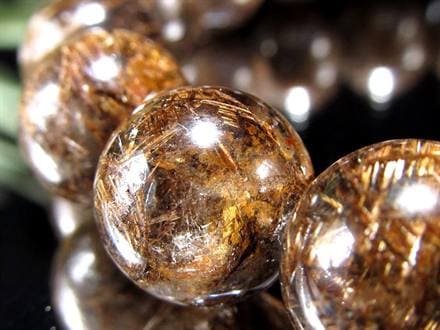 ジオメトリールチルクォーツ ブレスレット ブロンズルチルクォーツ ブラジル産 金紅石