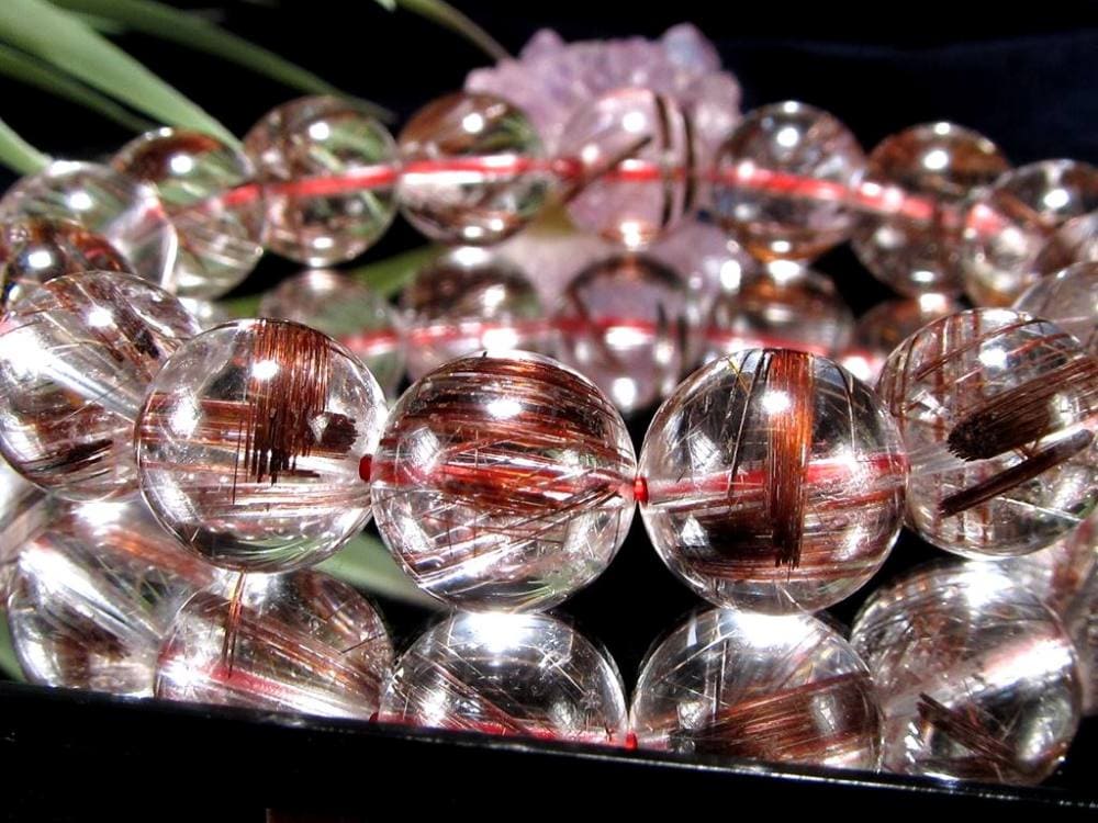 レッド ブラウン ルチルクォーツ ブレスレット ルチルレイテッドクォーツ