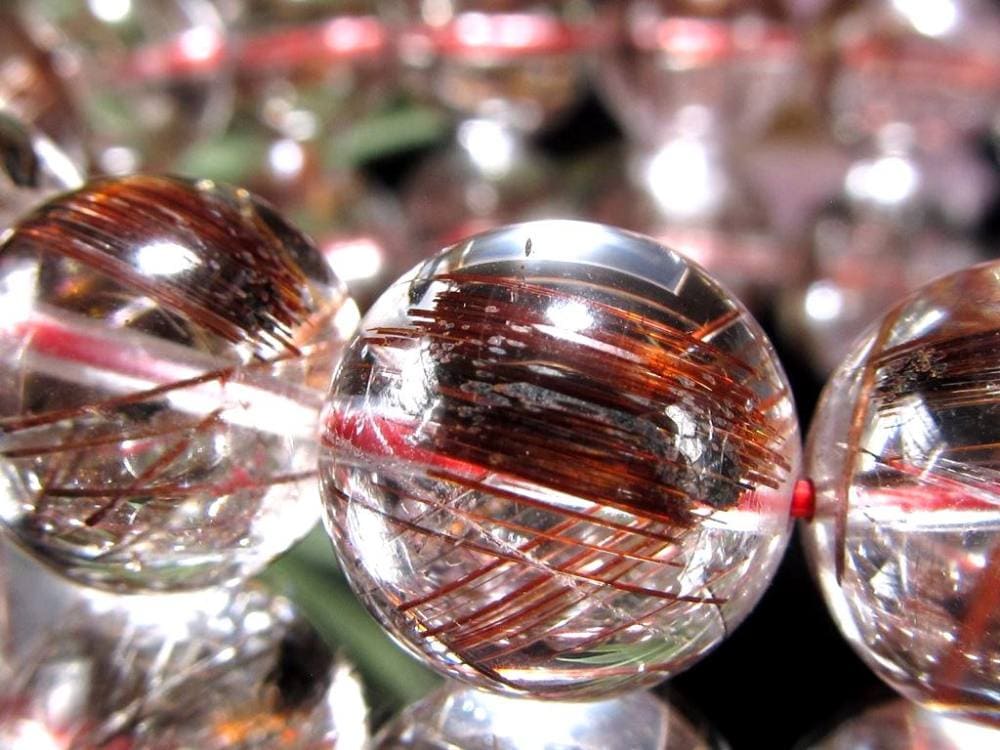 レッド ブラウン ルチルクォーツ ブレスレット ルチルレイテッドクォーツ