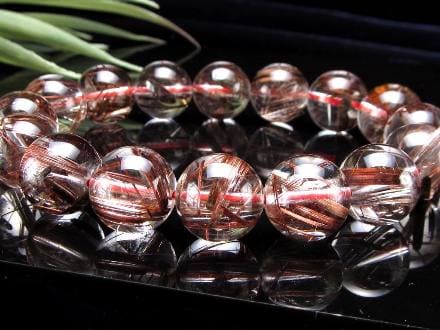 レッド ブラウン ルチルクォーツ ブレスレット ルチルレイテッドクォーツ