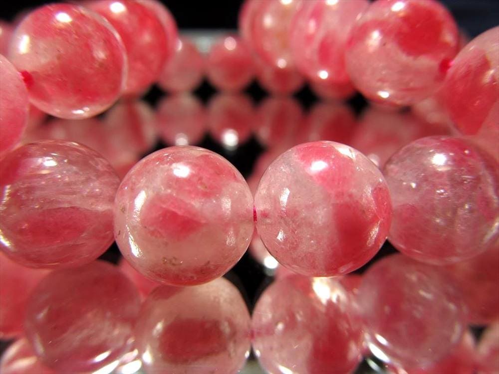 ロードナイトシリカ 薔薇輝石 ブレスレット 水晶 混合石