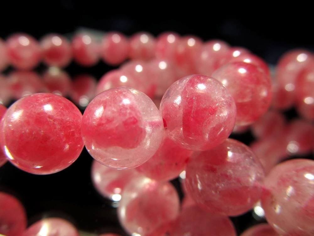 ロードナイトシリカ 薔薇輝石 ブレスレット 水晶 混合石