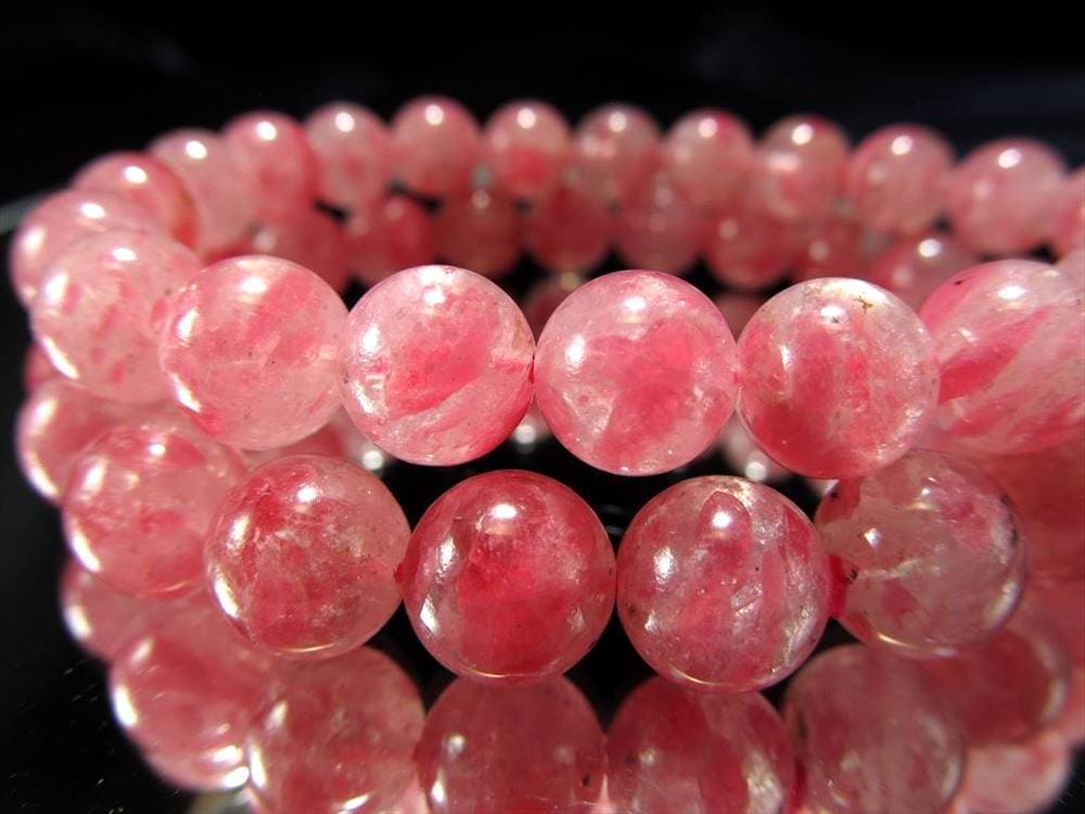 ロードナイトシリカ 薔薇輝石 ブレスレット 水晶 混合石