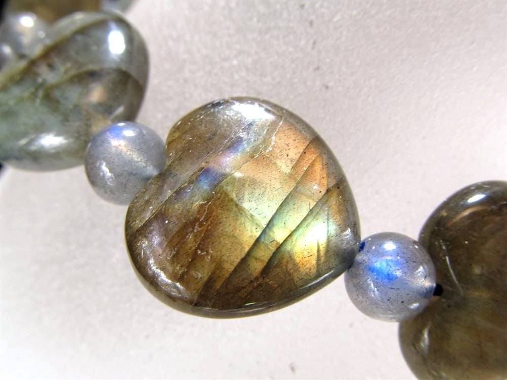 ラブラドライト 曹灰長石 ブレスレット シラー ラブラドレッセンス