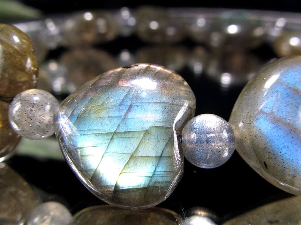 ラブラドライト 曹灰長石 ブレスレット シラー ラブラドレッセンス