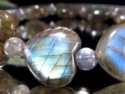 ラブラドライト 曹灰長石 ブレスレット シラー ラブラドレッセンス