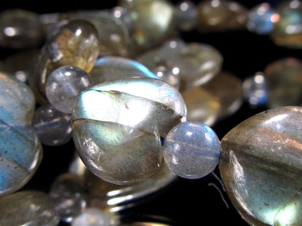 ラブラドライト 曹灰長石 ブレスレット シラー ラブラドレッセンス