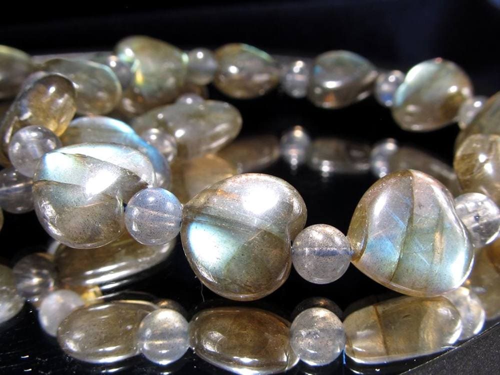 ラブラドライト 曹灰長石 ブレスレット シラー ラブラドレッセンス
